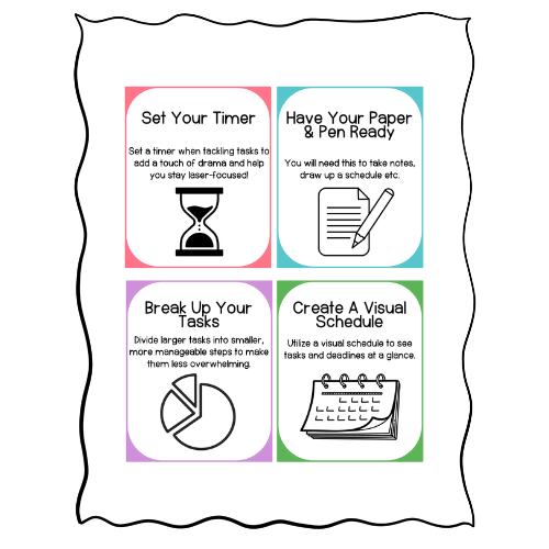 ADHD TIME AND TASK MANAGEMENT CARDS - Pop Sugar Cafe