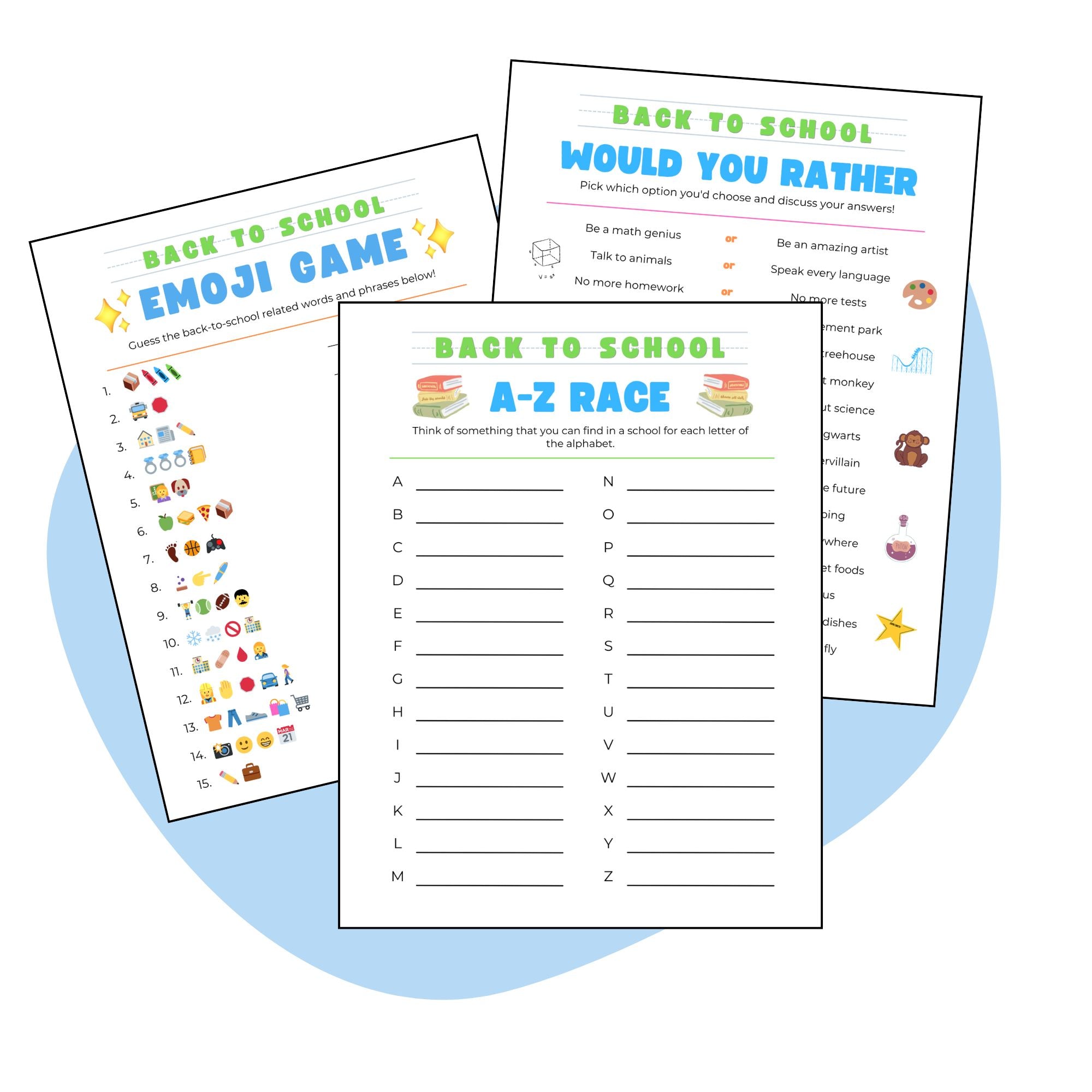 Back to School Game Pack - Pop Sugar Cafe