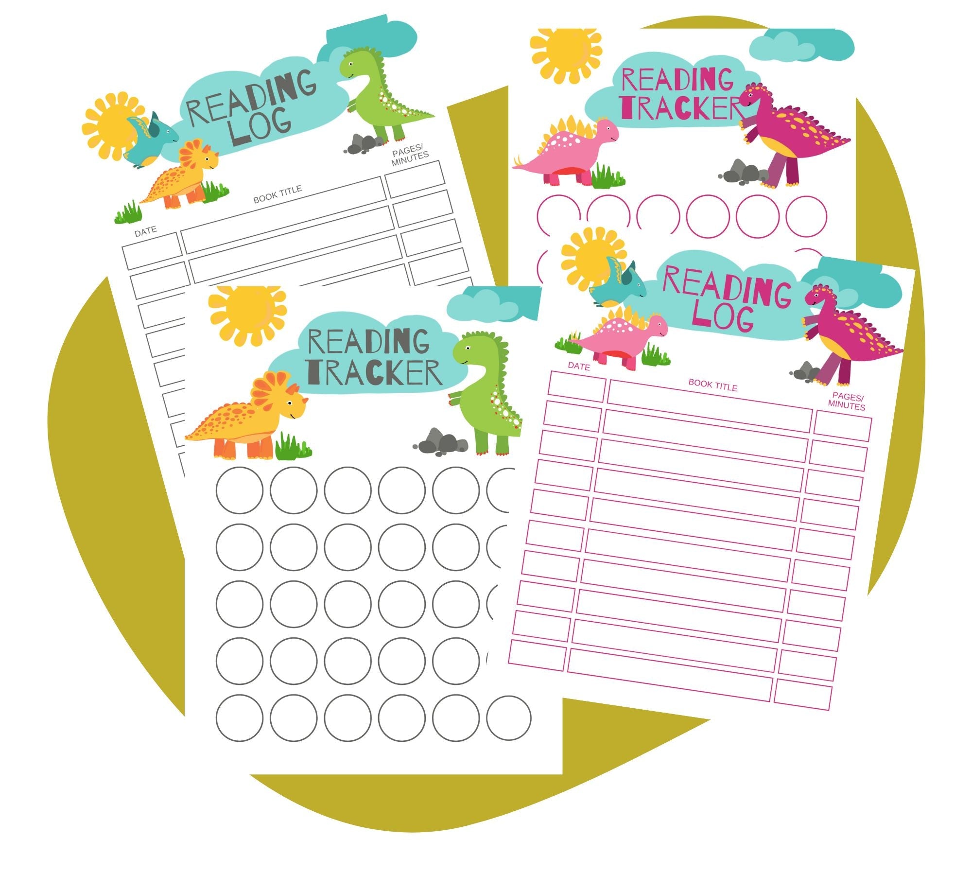 Dinosaur Reading Tracker - Pop Sugar Cafe