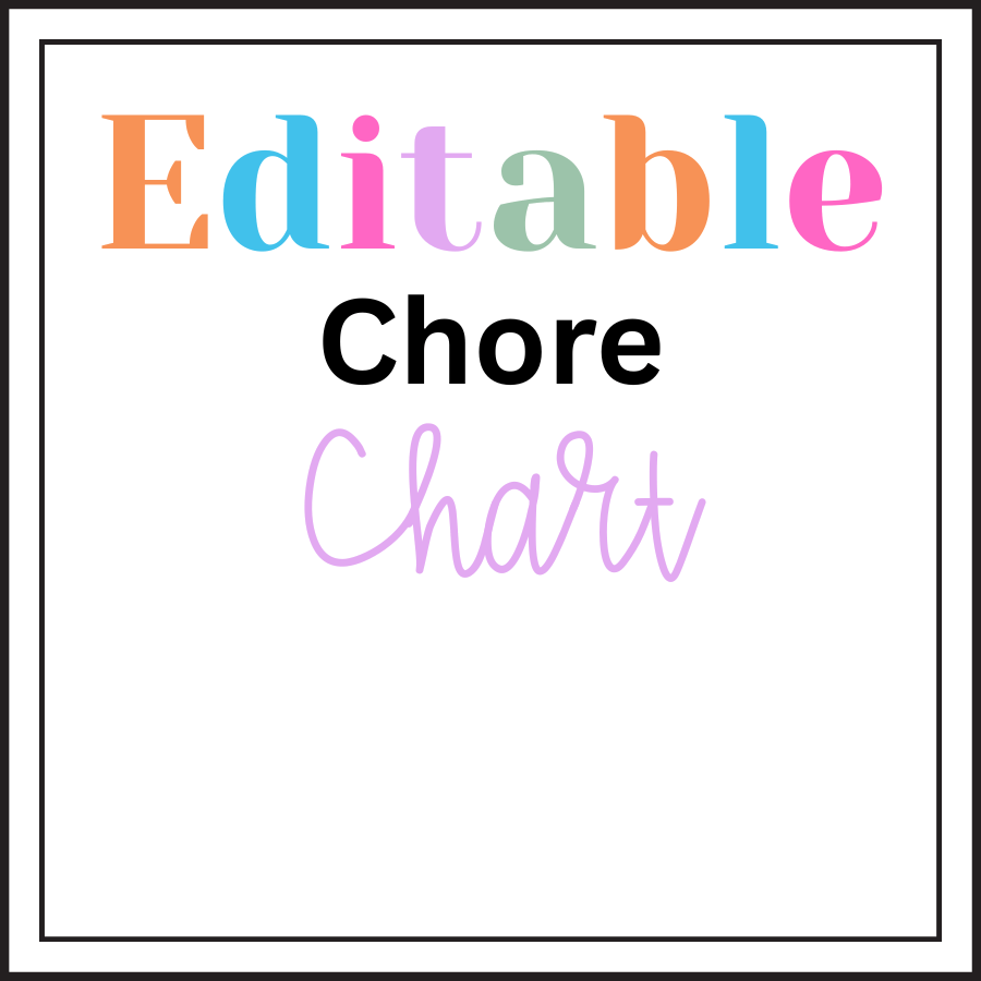 Editable Chore Chart for Kids - Pop Sugar Cafe