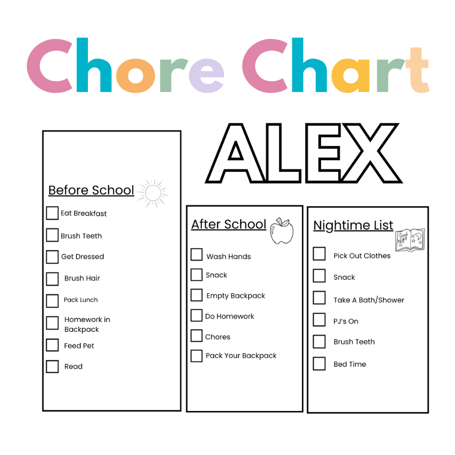 Editable Chore Chart for Kids - Pop Sugar Cafe