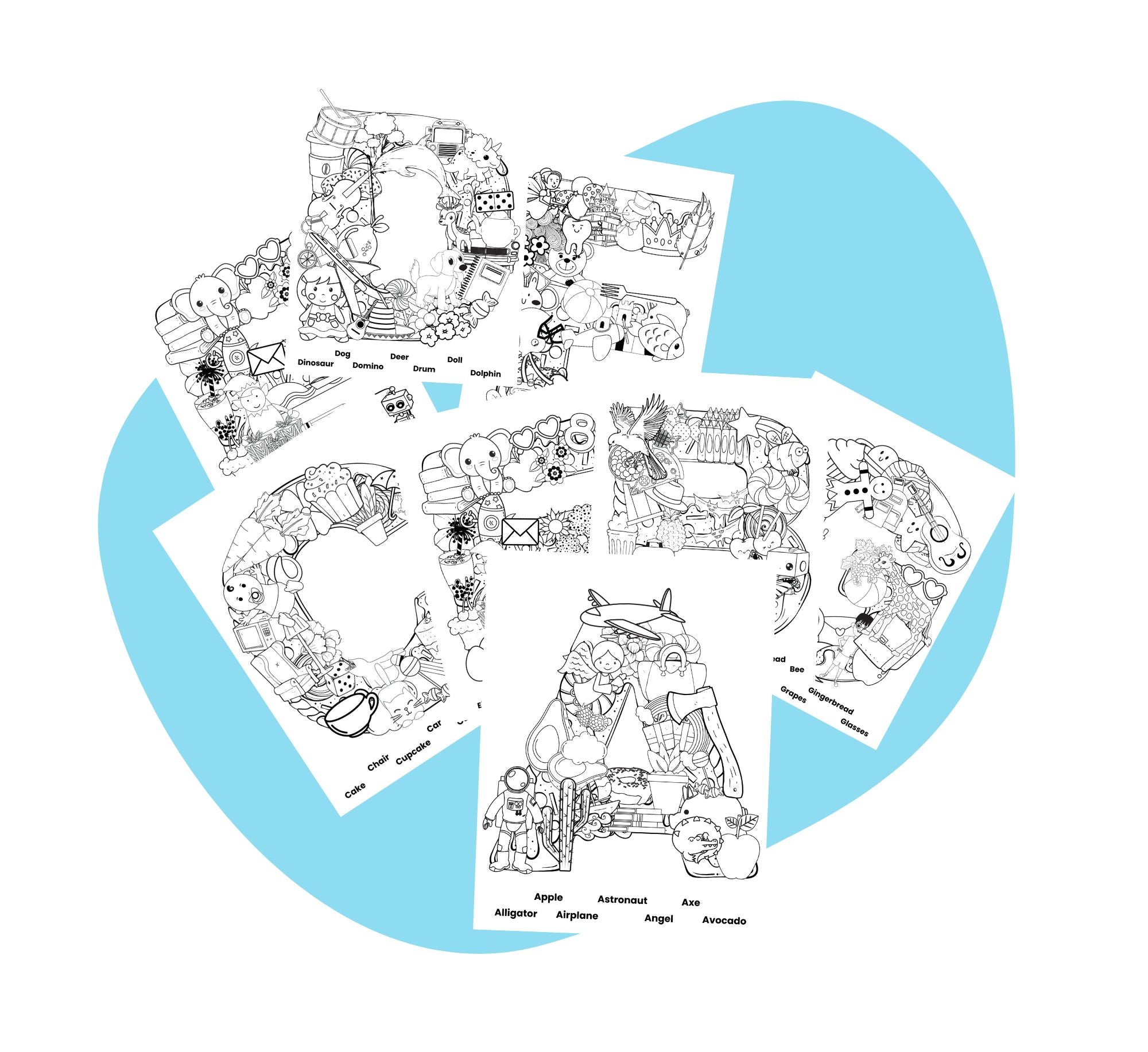 Engaging Alphabet Coloring Book A - Z for Kids' Educational Fun - Pop Sugar Cafe