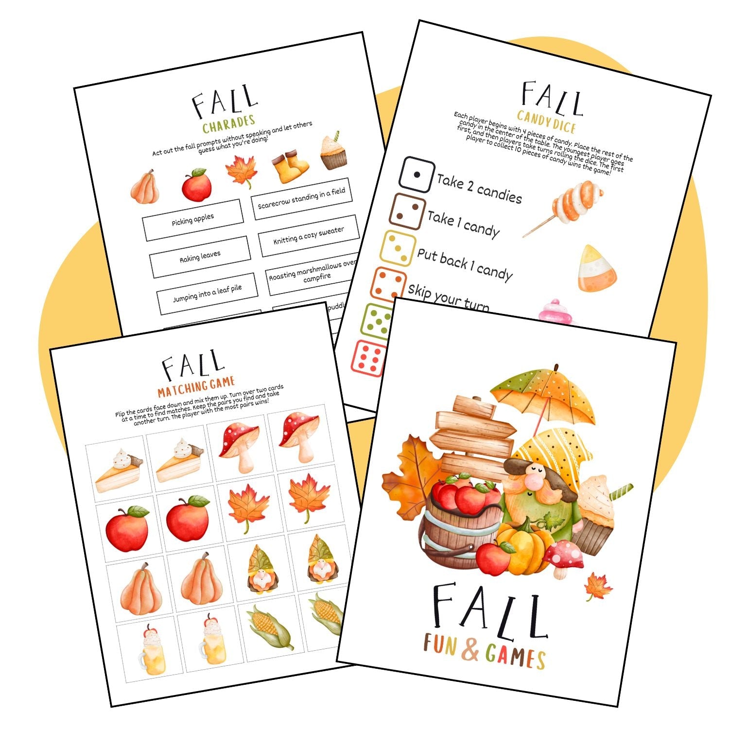 🍂 Fall Games Bundle – 8 Fun - Filled Autumn Activities for Kids! - Pop Sugar Cafe