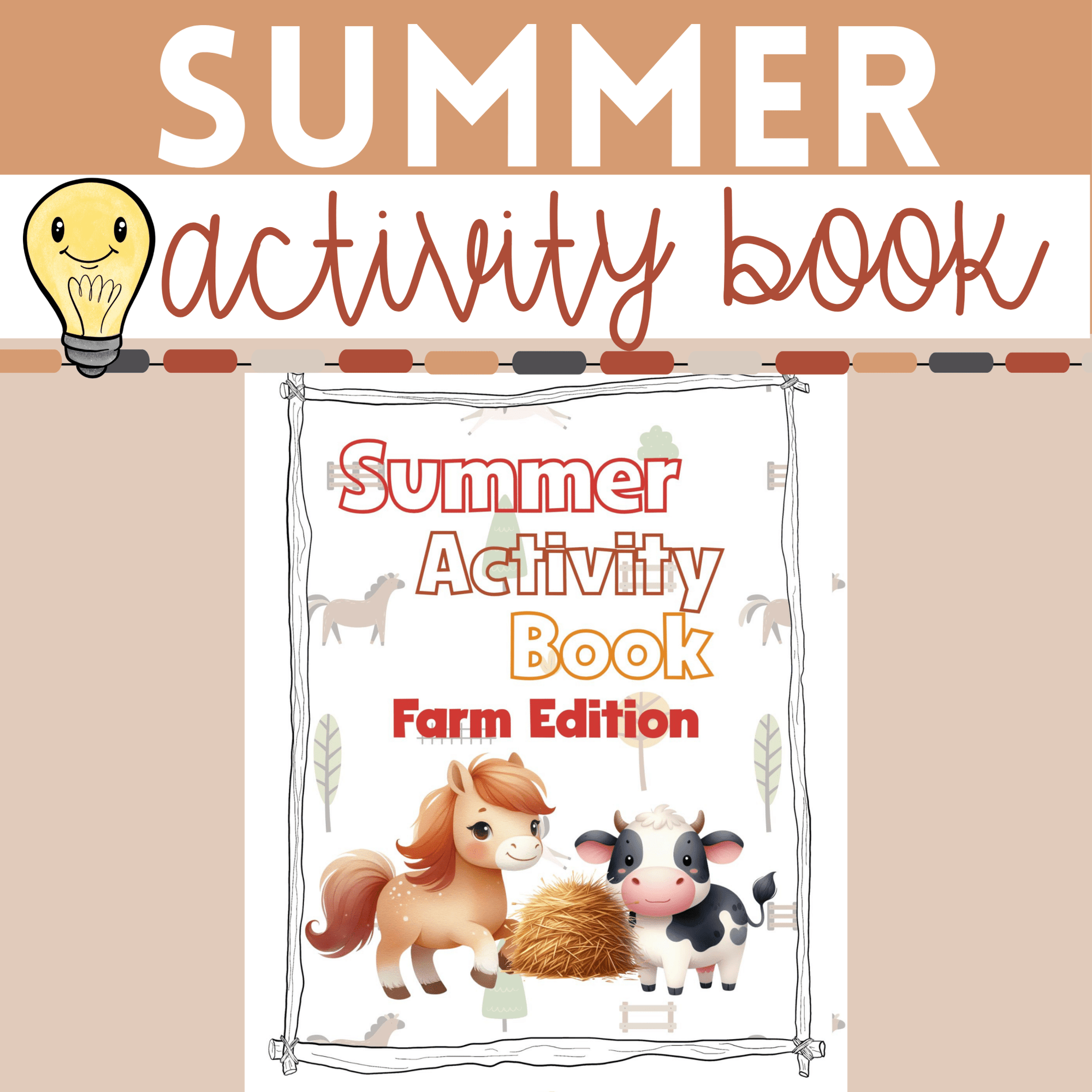 Farm - Themed Summer Activity Book for Preschool & Special Education - Pop Sugar Cafe