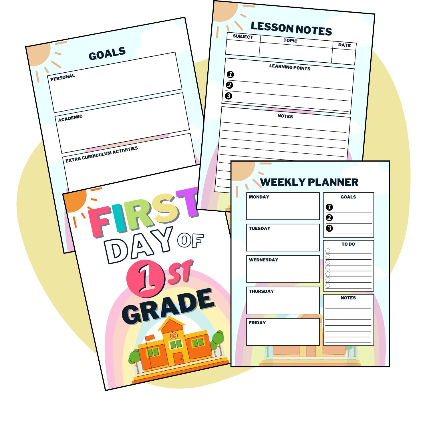 First Day of School Planner for Kids - Pop Sugar Cafe