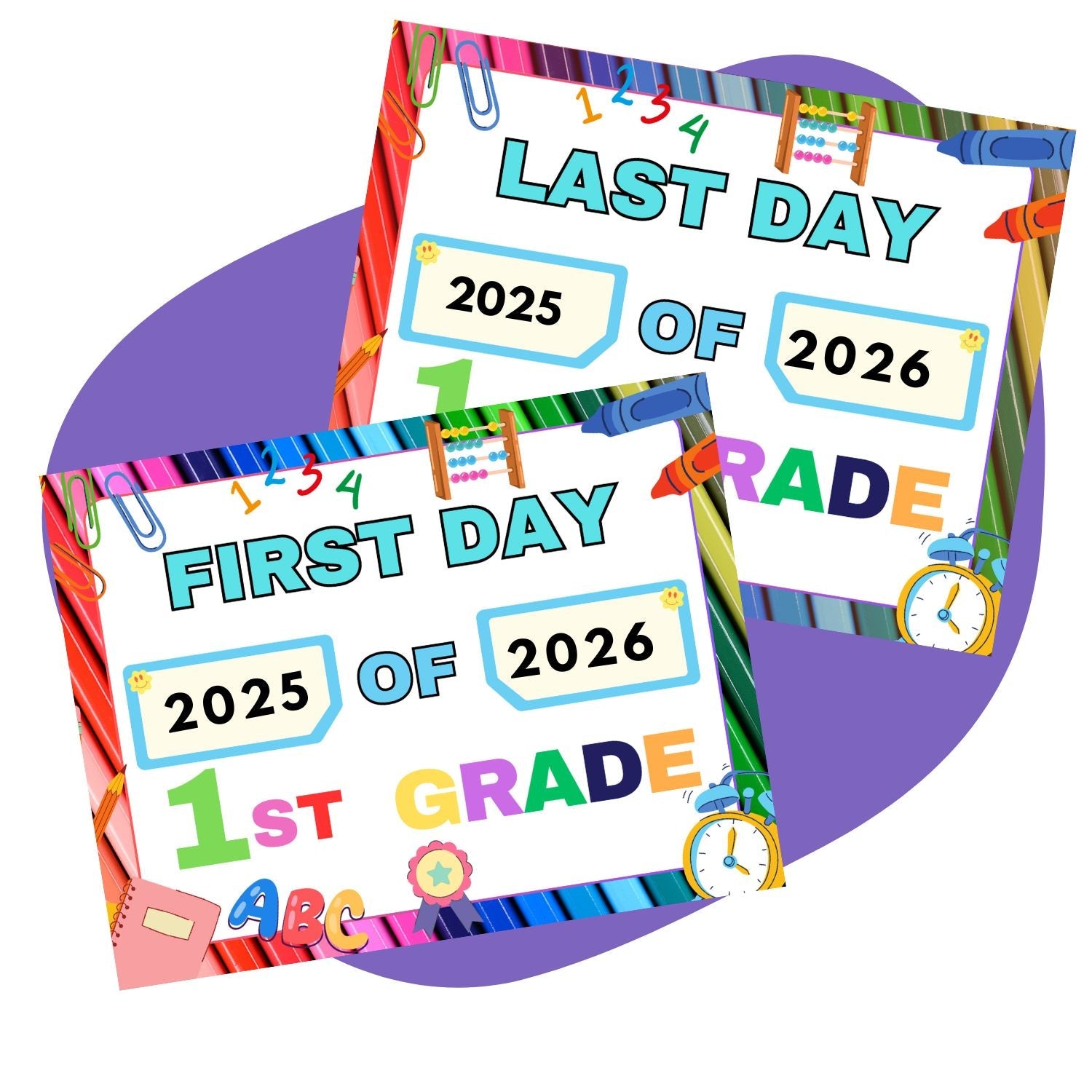 First & Last Day of School Signs K - 12 - Pop Sugar Cafe