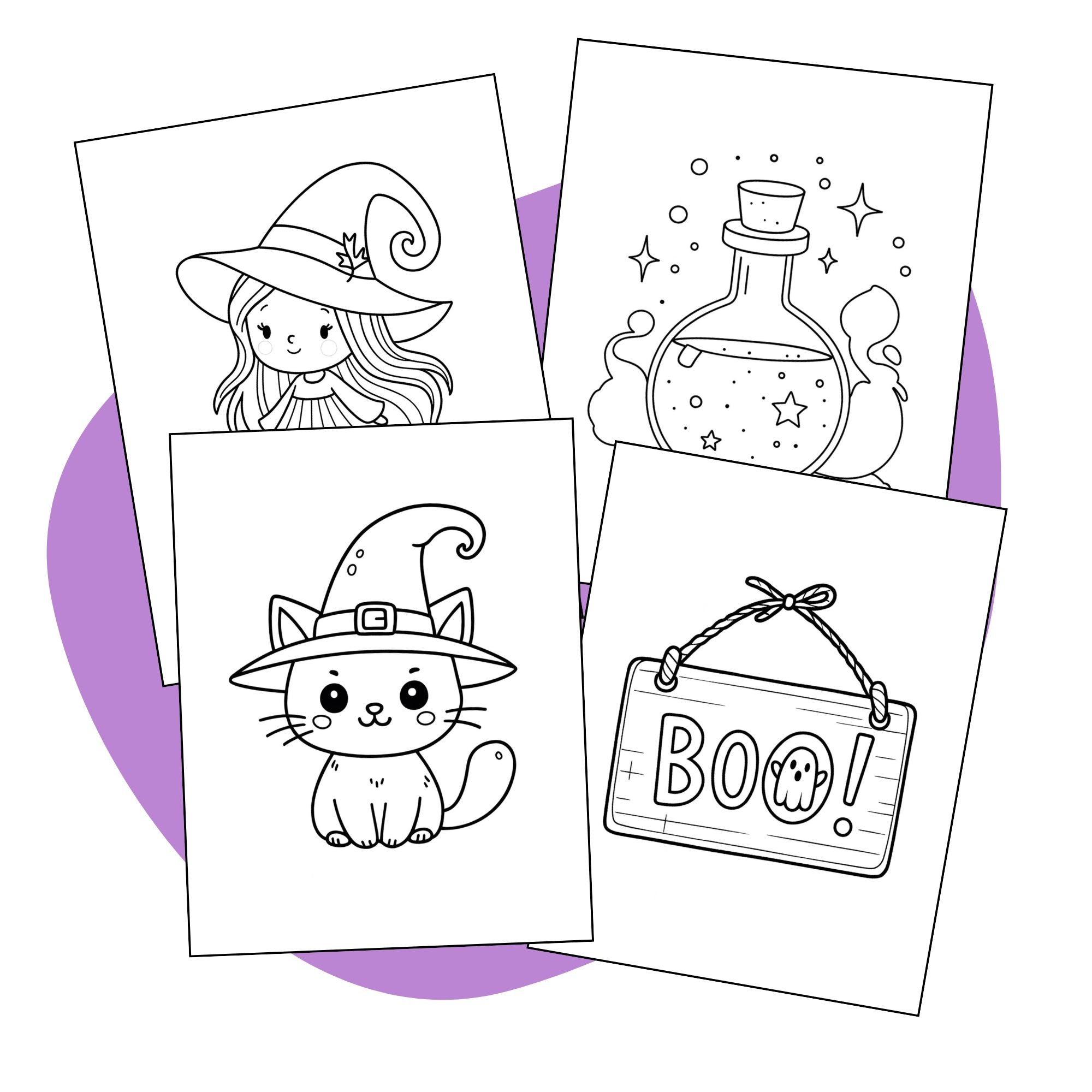 Halloween Coloring Book – 17 Spooky & Simple Designs for Kids! 🕸️ - Pop Sugar Cafe