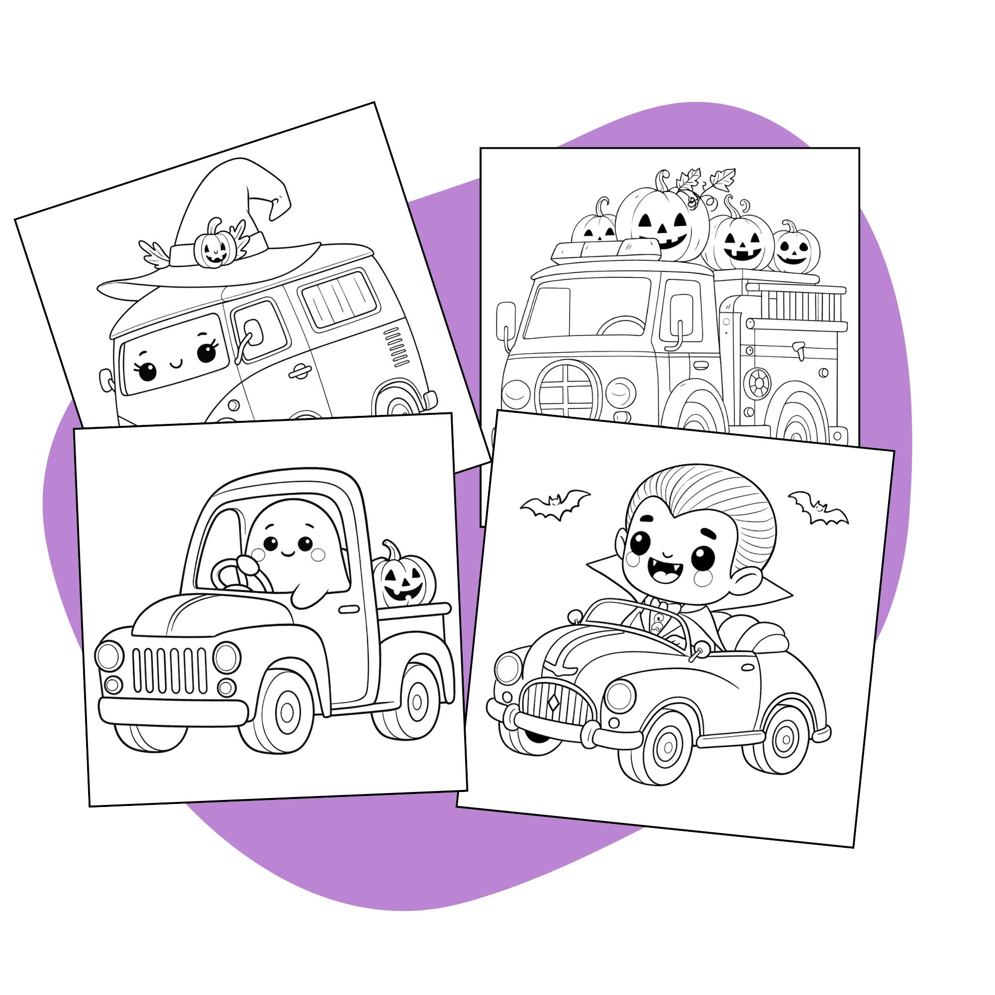 Halloween Vehicles Coloring Pages - Pop Sugar Cafe