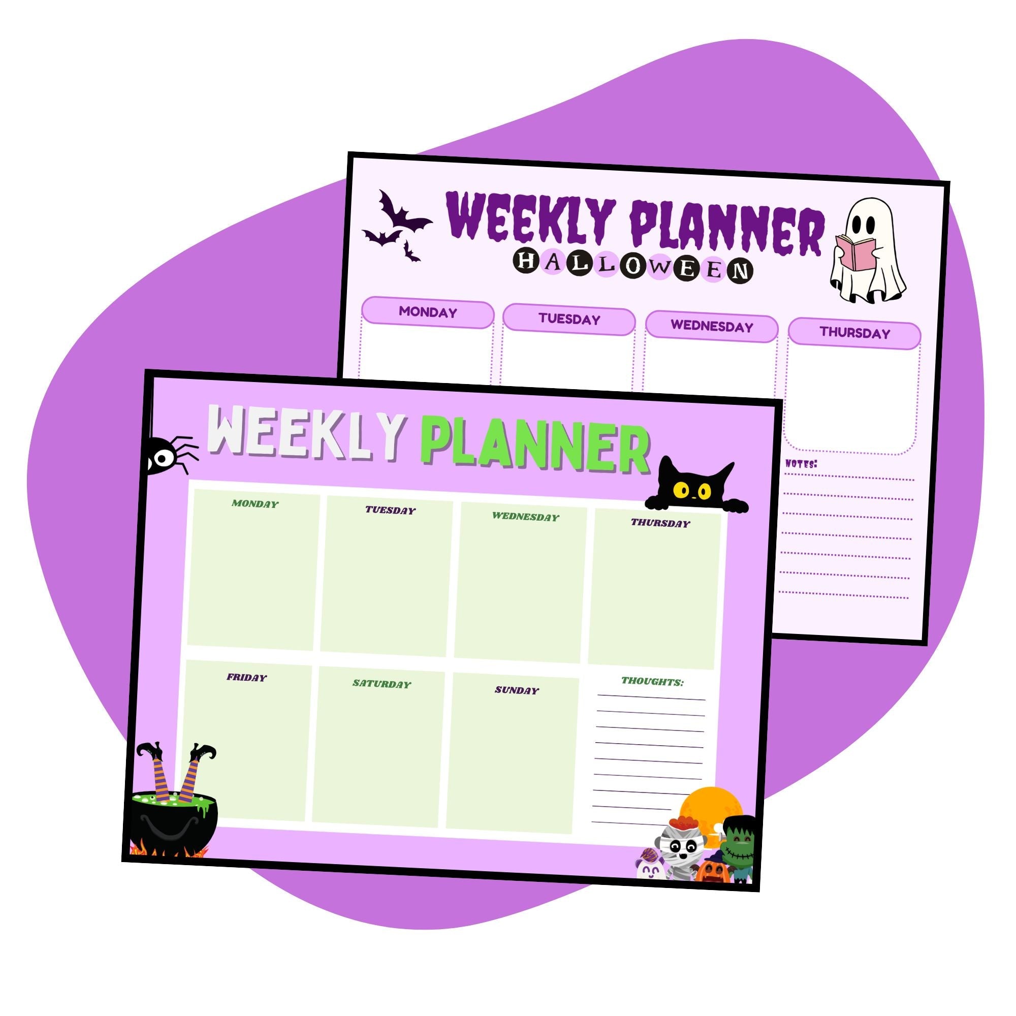 Halloween Weekly Planners - Pop Sugar Cafe
