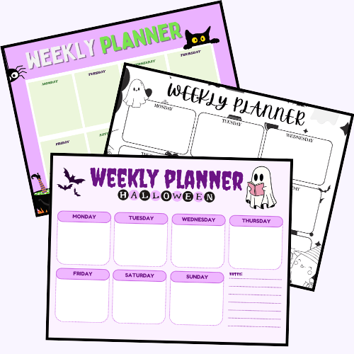 Halloween Weekly Planners - Pop Sugar Cafe