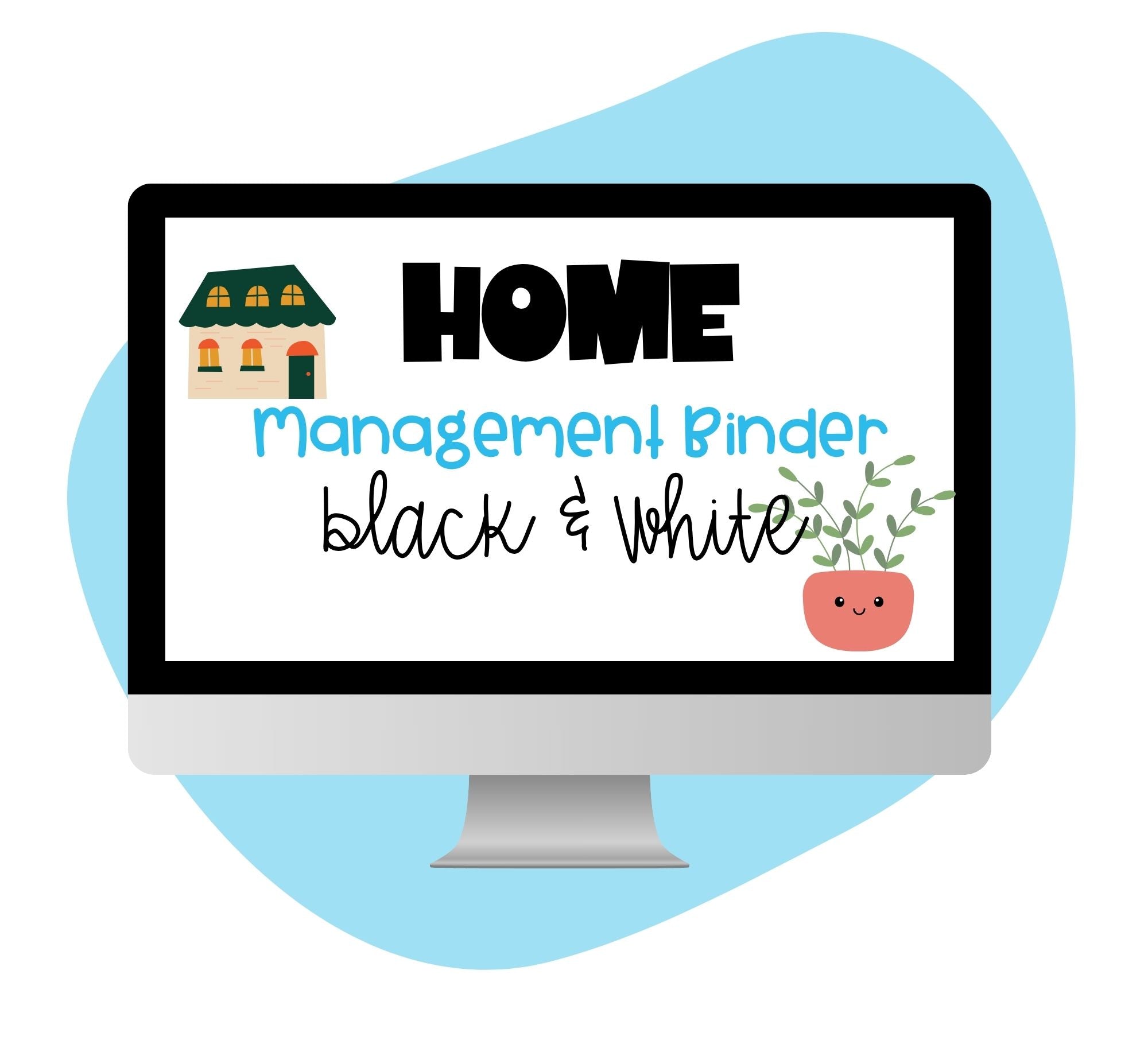 HOME MANAGEMENT BINDER BLACK & WHITE - Pop Sugar Cafe