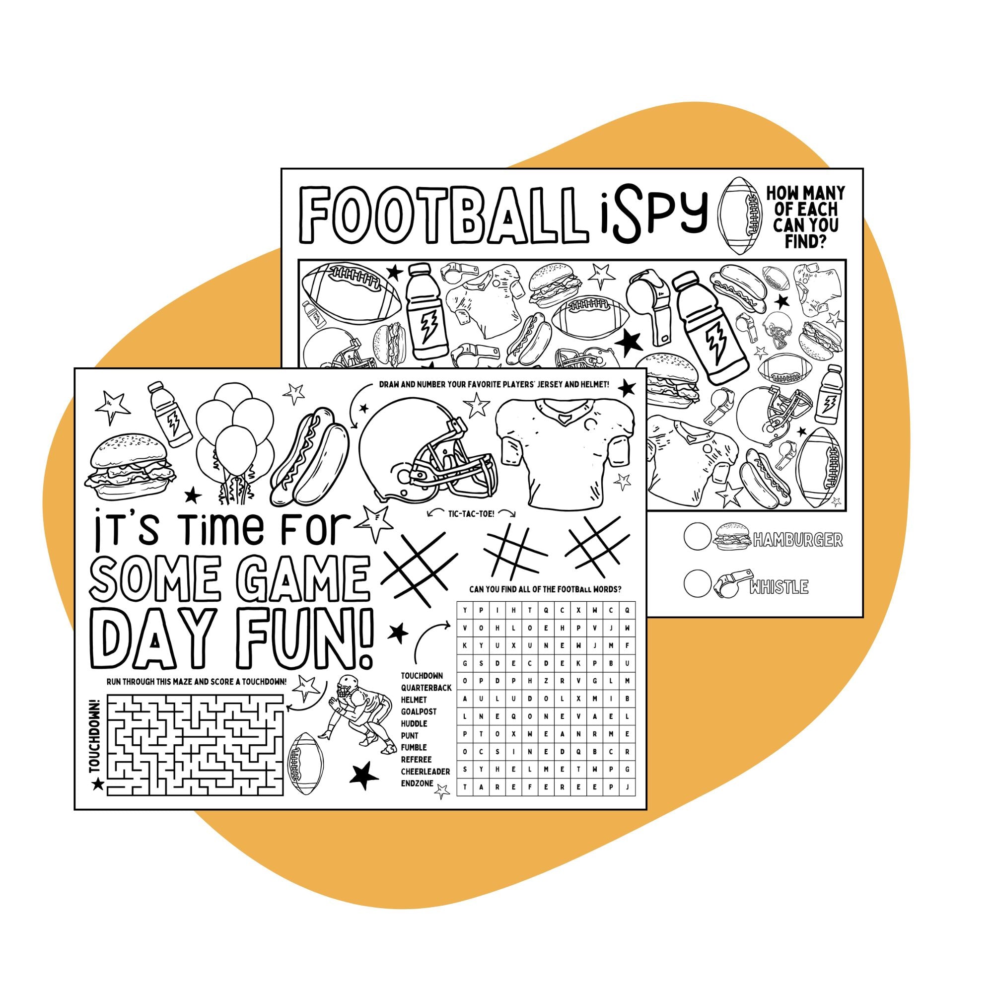 Kids' Football Activity & Placemat Pack - Pop Sugar Cafe