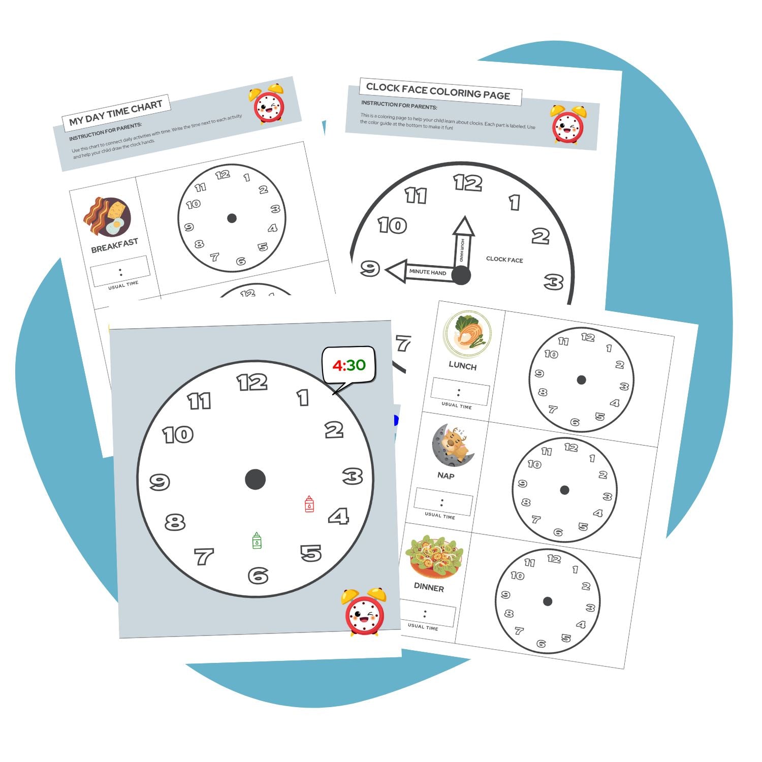 🕒 Learn The Clock – Interactive Time - Telling Activity - Pop Sugar Cafe