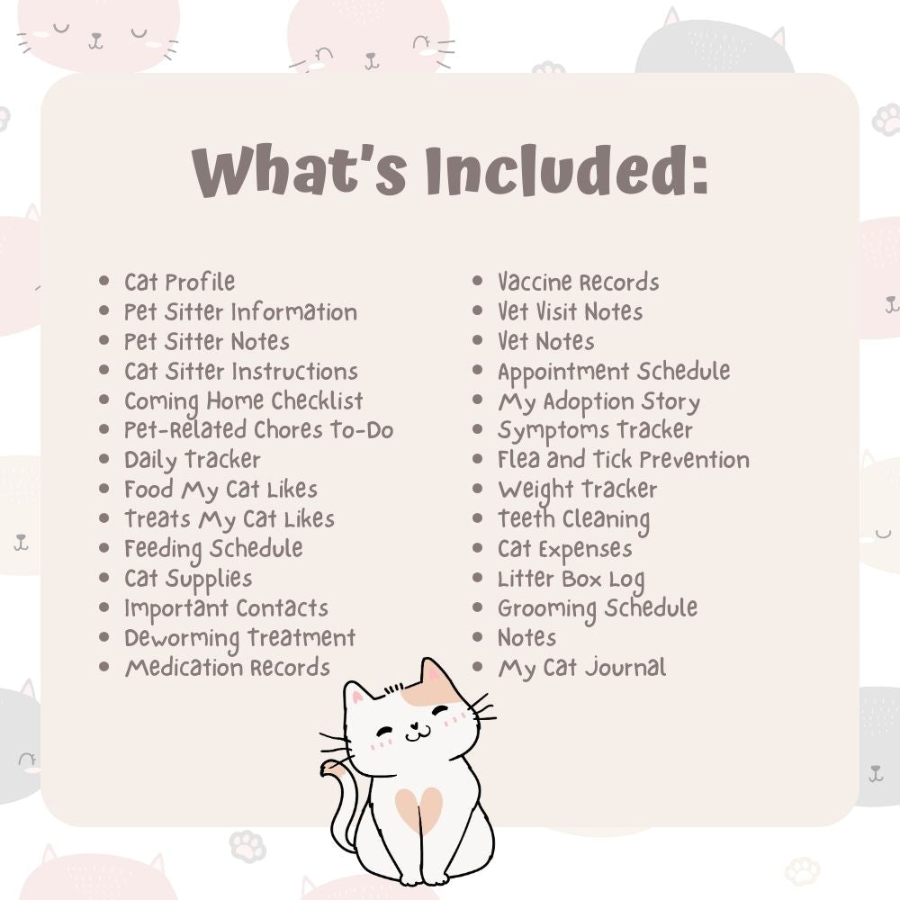 CAT CARE PLANNER AND BINDER - Pop Sugar Cafe