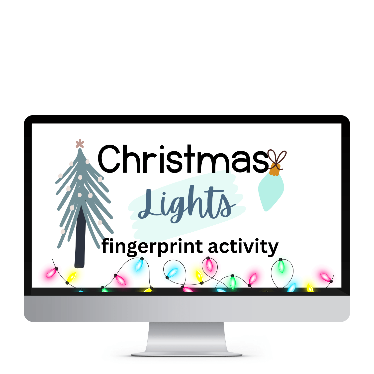 CHRISTMAS LIGHT FINGERPRINT CRAFT- Pop Sugar Cafe
