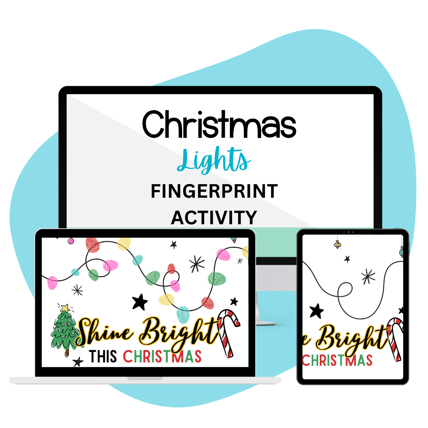 CHRISTMAS LIGHT FINGERPRINT CRAFT - Pop Sugar Cafe