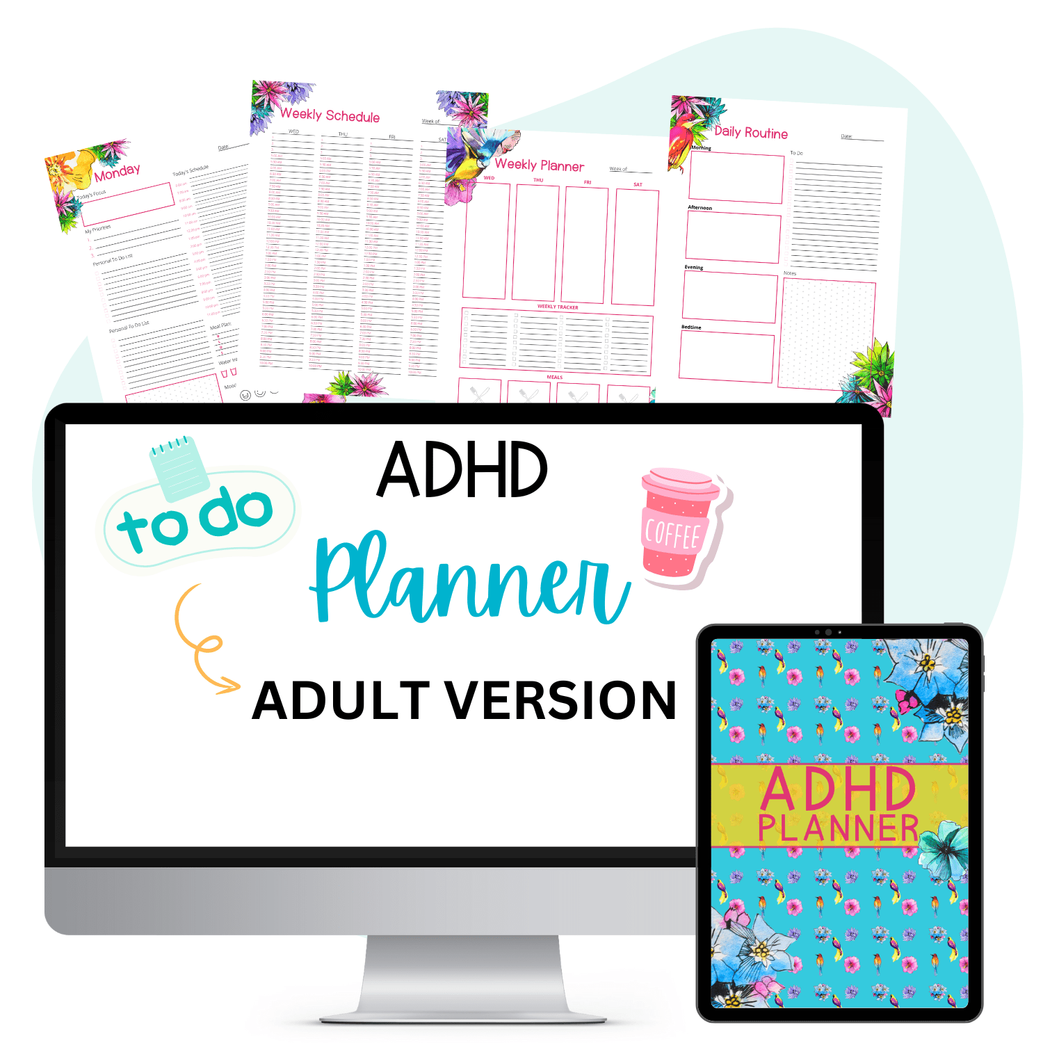 ADHD PLANNER FOR ADULTS - Pop Sugar Cafe