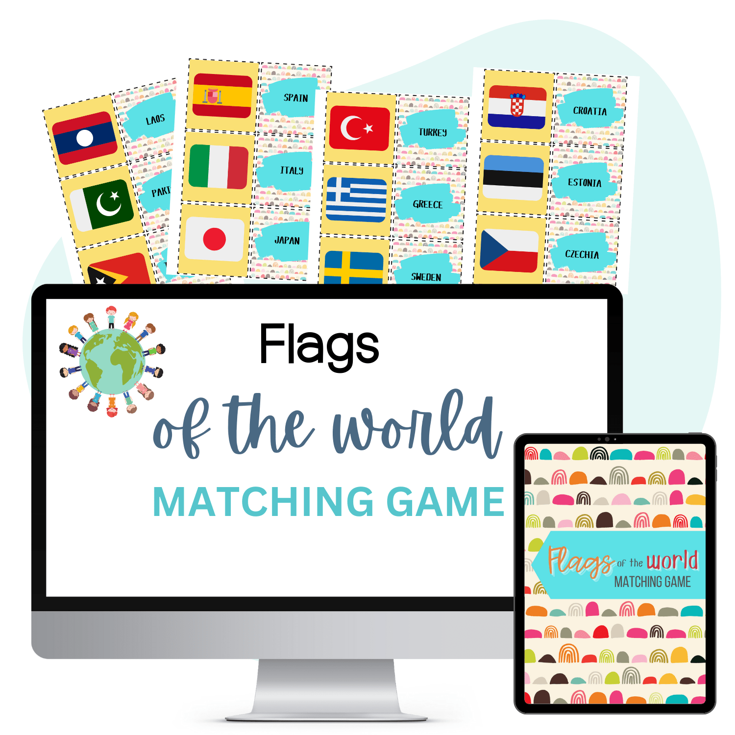 FLAGS OF THE WORLD MATCHING GAME PRINTABLE - Pop Sugar Cafe