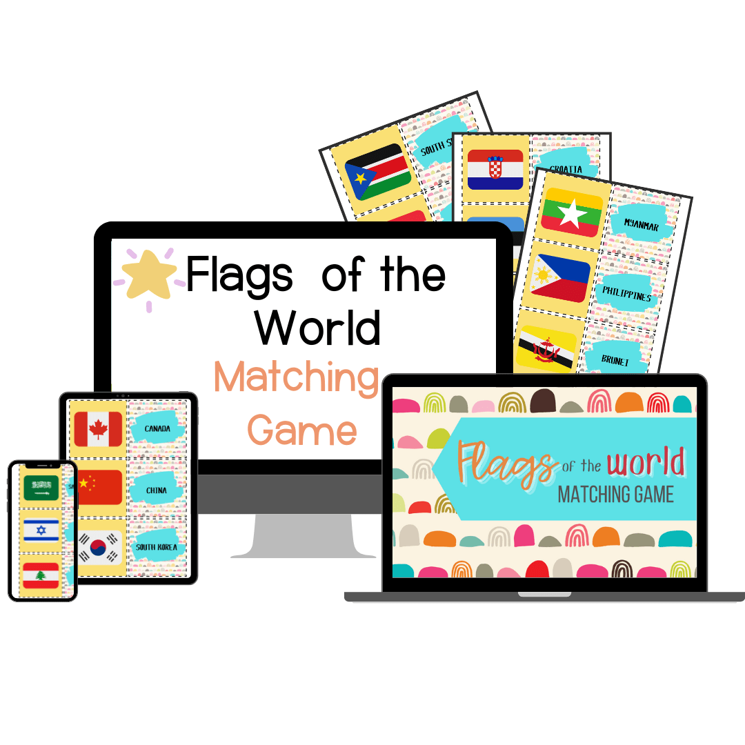 FLAGS OF THE WORLD MATCHING GAME PRINTABLE - Pop Sugar Cafe