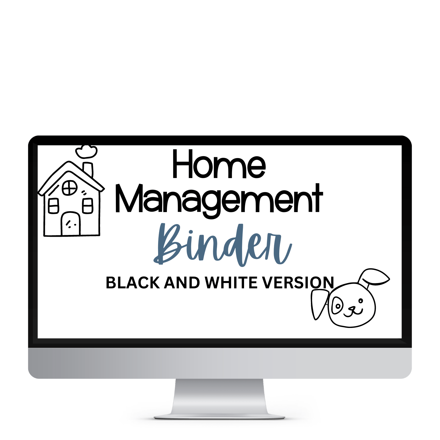 HOME MANAGEMENT BINDER BLACK & WHITE - Pop Sugar Cafe