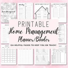HOME MANAGEMENT BINDER BLACK & WHITE - Pop Sugar Cafe