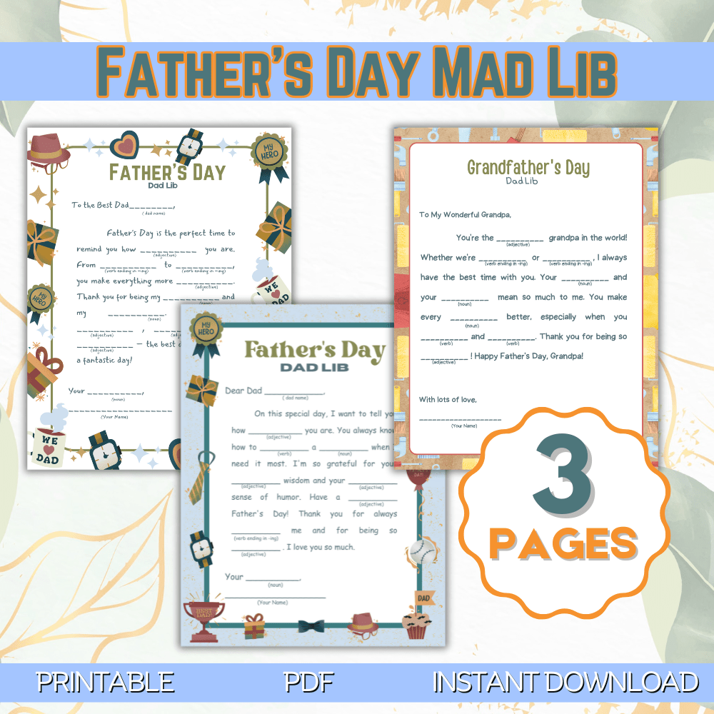 MAD LIBS FATHER'S DAY - Pop Sugar Cafe