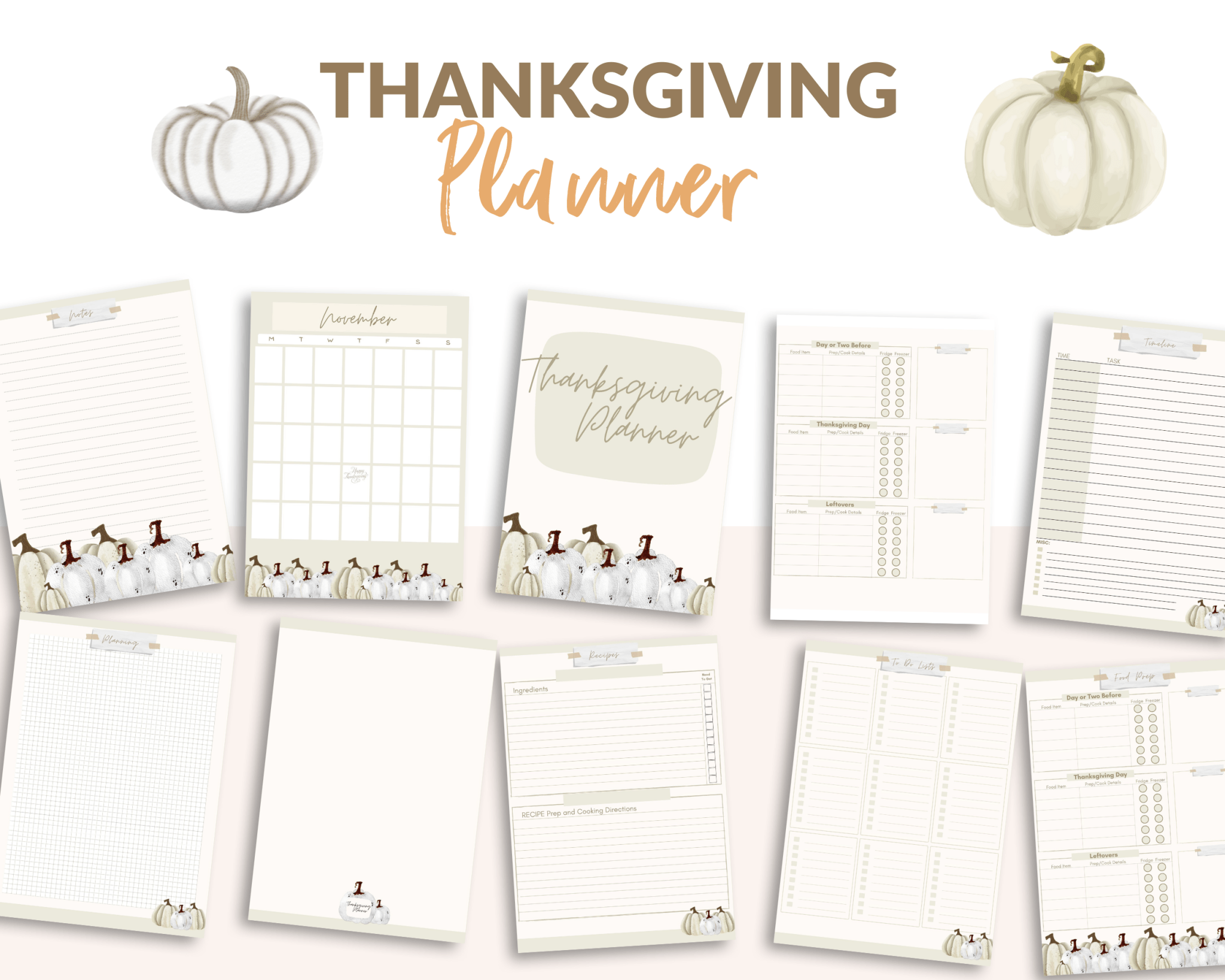 THANKSGIVING MEAL PLANNER & LISTS - Pop Sugar Cafe