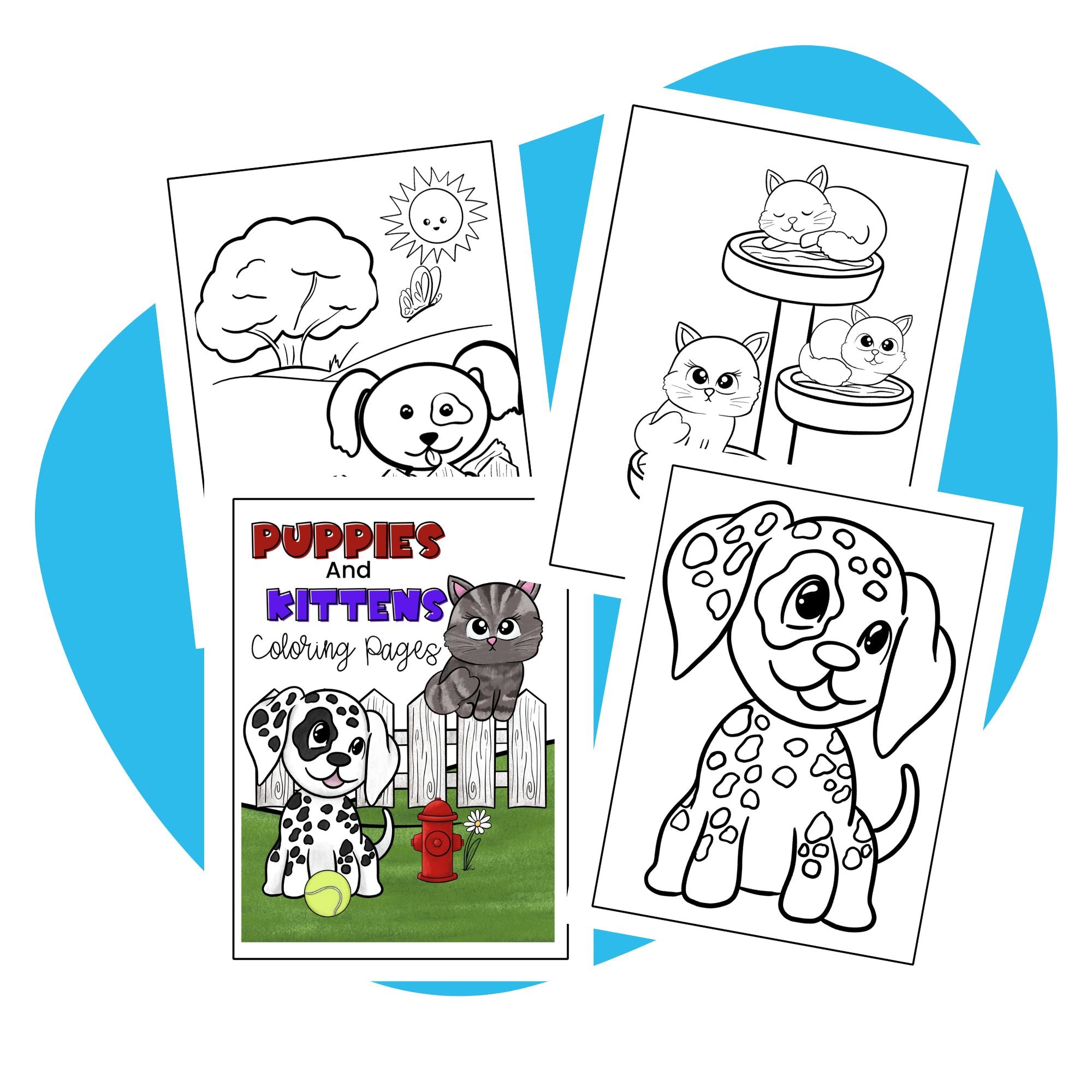 Puppies and Kittens Coloring Book - Pop Sugar Cafe