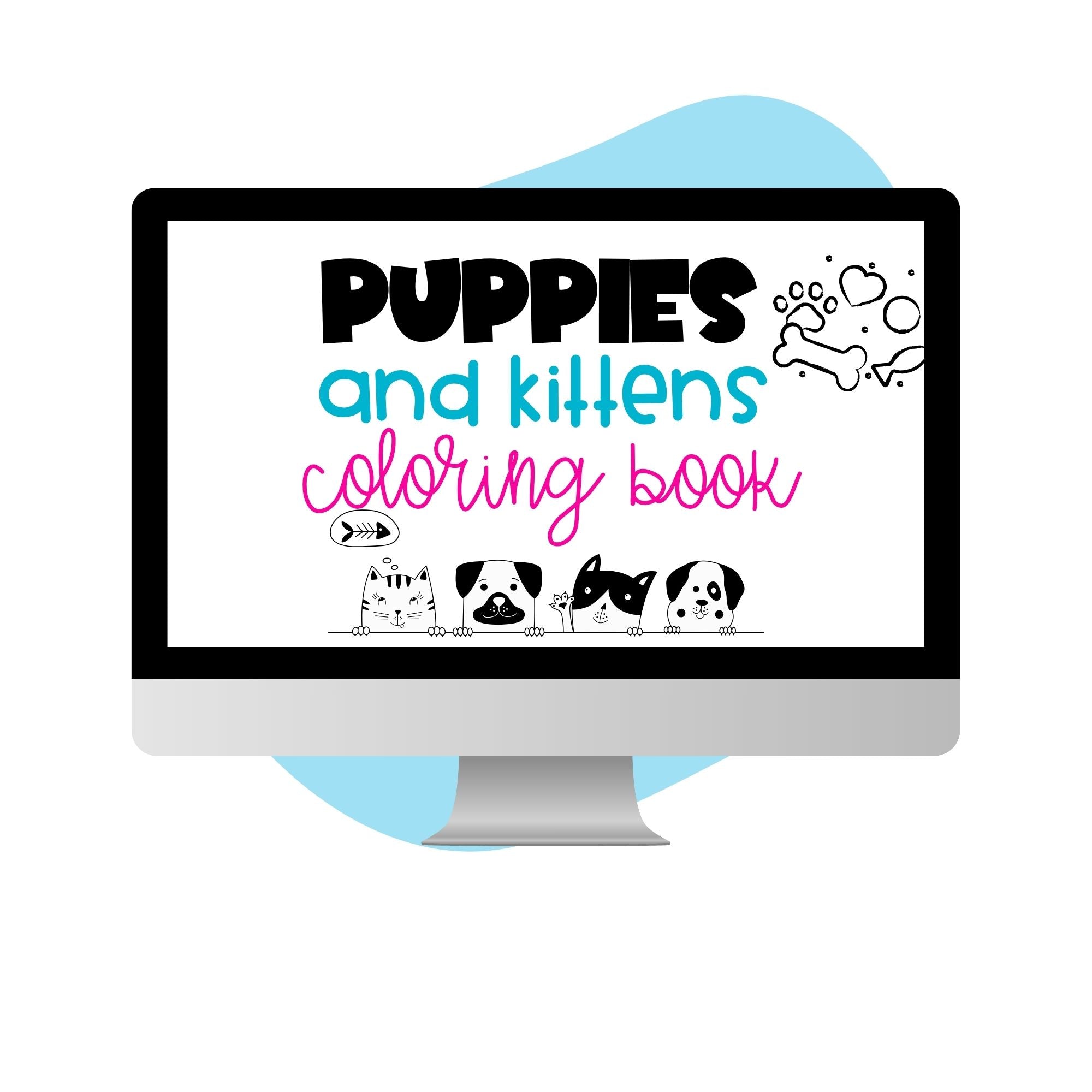 Puppies and Kittens Coloring Book - Pop Sugar Cafe