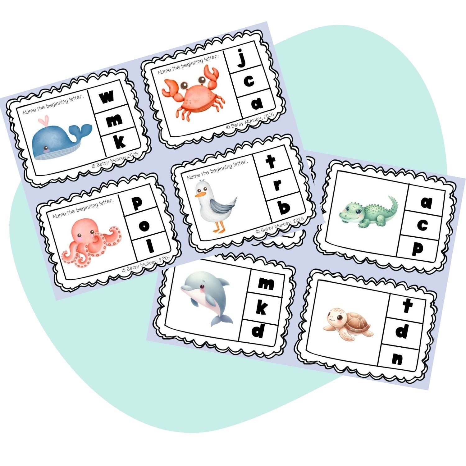 Sea Life Clip Card Set - Pop Sugar Cafe