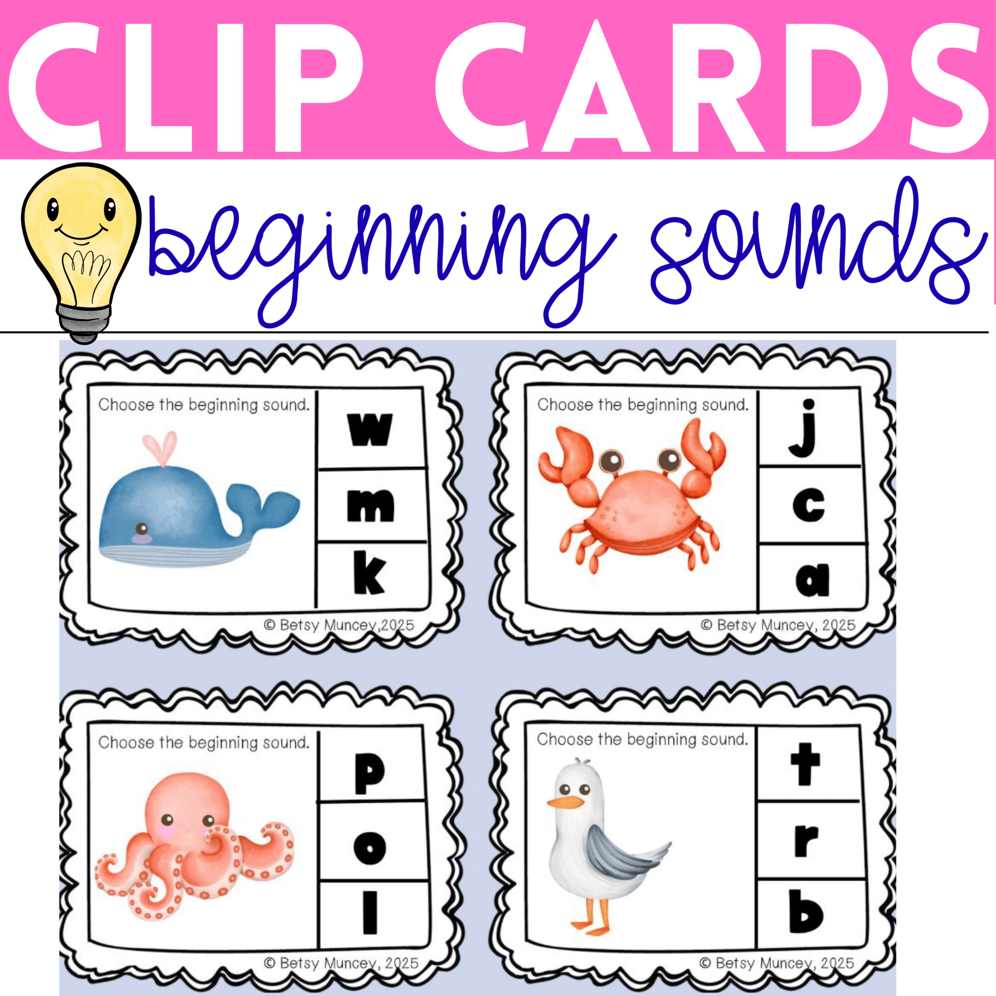Sea Life Clip Card Set - Pop Sugar Cafe