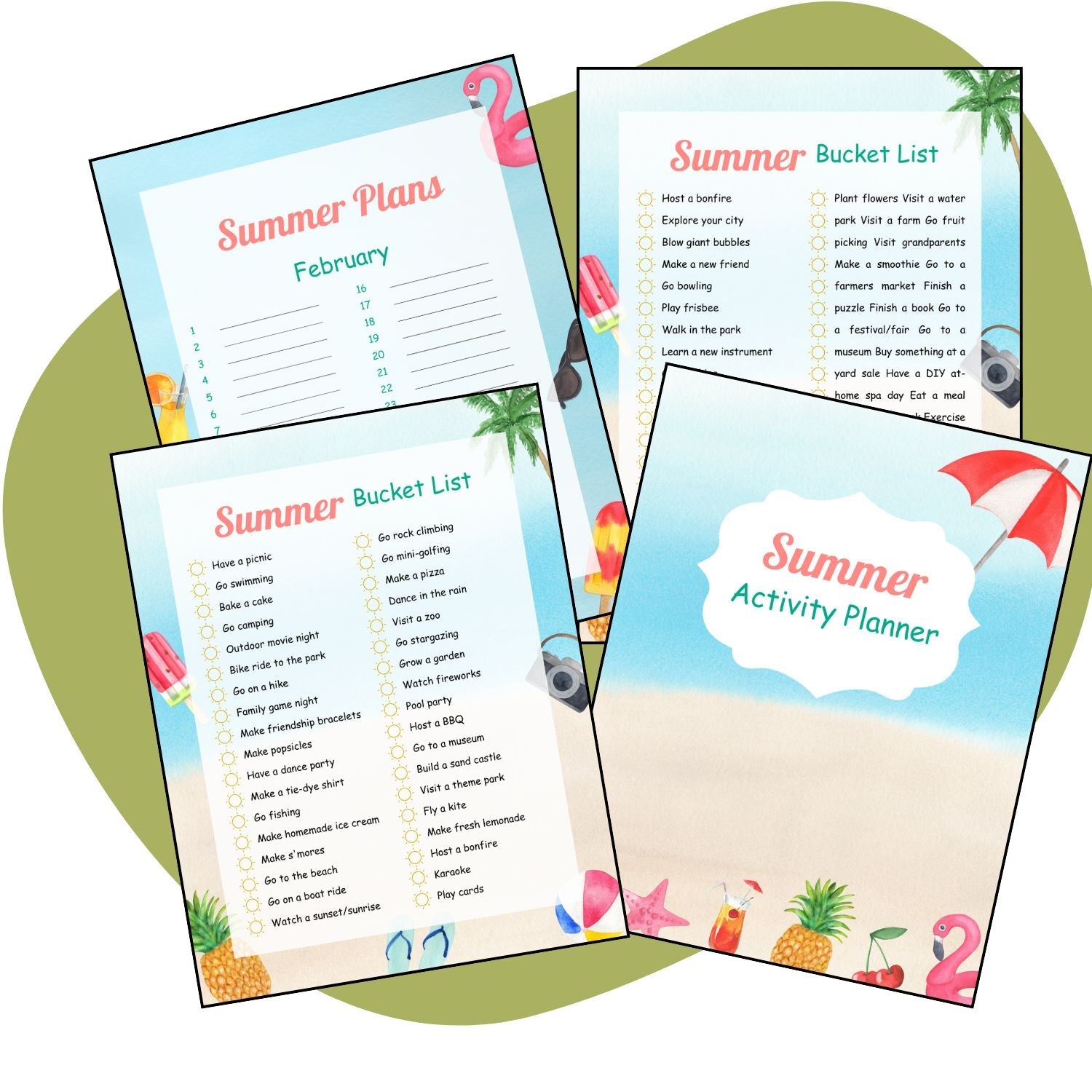 Summer Activity Planner - Pop Sugar Cafe