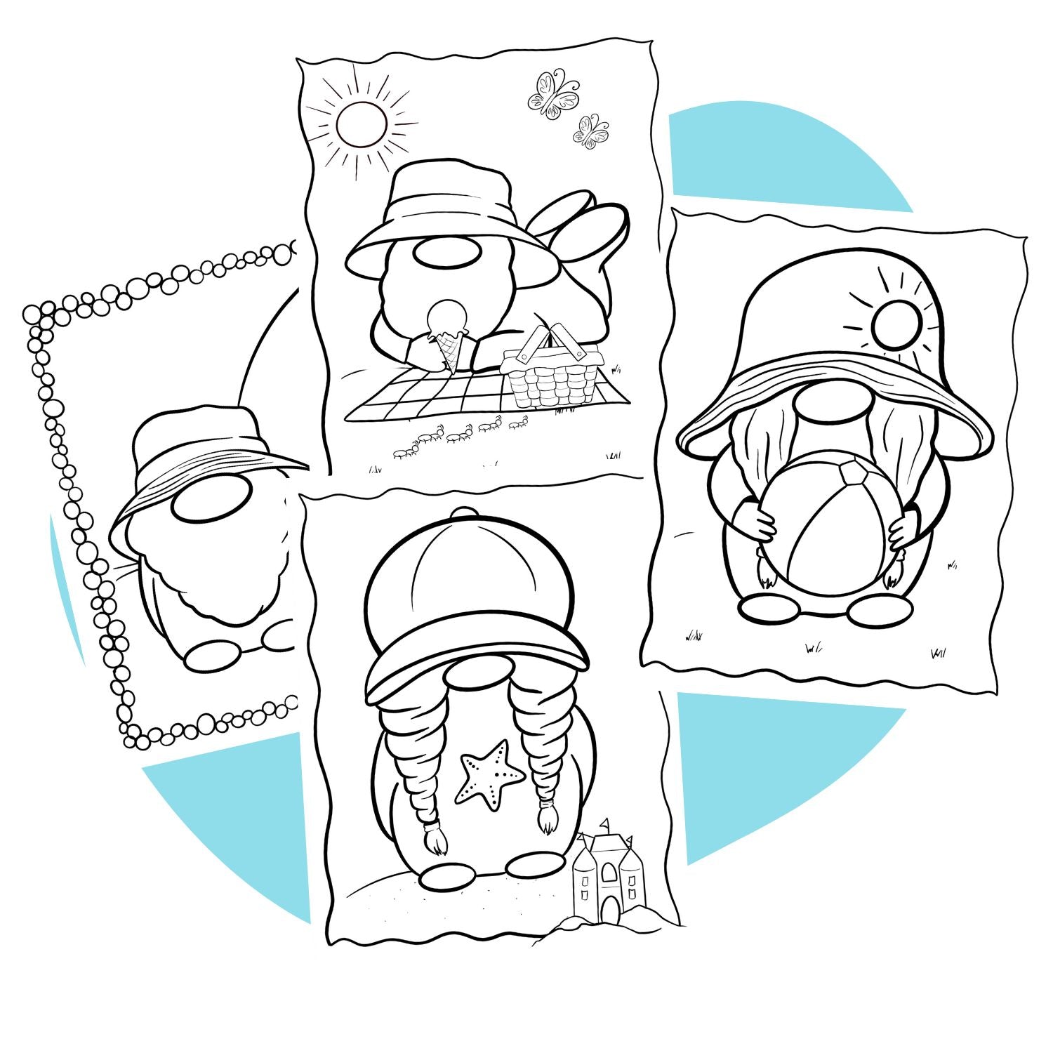 Summer Gnome Coloring Pages for Kids – Cute, Printable Fun for All Ages - Pop Sugar Cafe