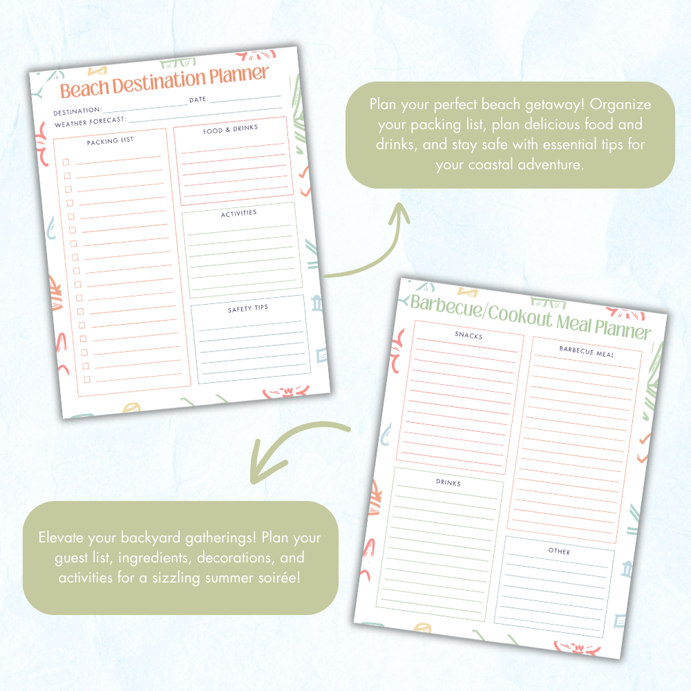 Summer Planner for Moms - Pop Sugar Cafe
