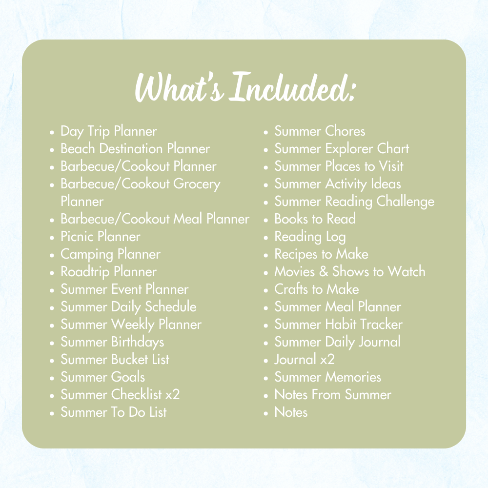 Summer Planner for Moms - Pop Sugar Cafe