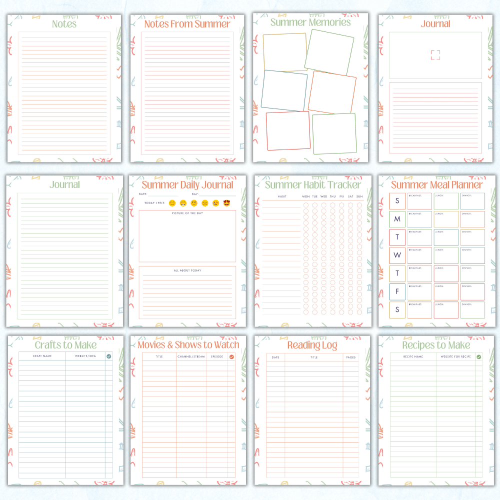 Summer Planner for Moms - Pop Sugar Cafe