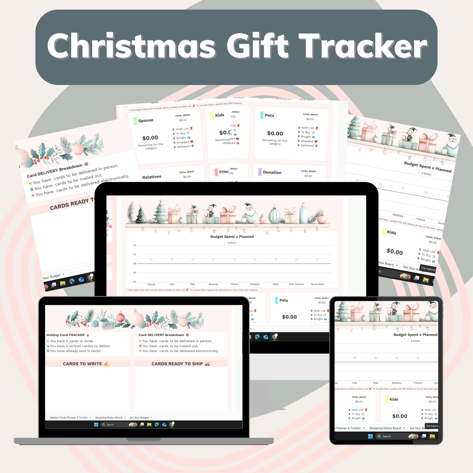 The Ultimate Holiday Gift Planner & Tracker | Google Sheets Digital Organizer - Pop Sugar Cafe