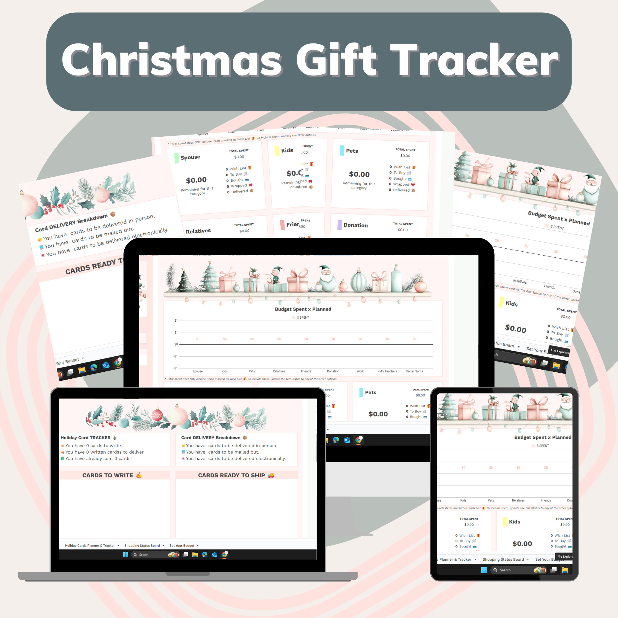 The Ultimate Holiday Gift Planner & Tracker | Google Sheets Digital Organizer - Pop Sugar Cafe
